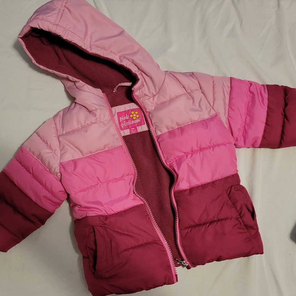 Girls pink puffer jacket